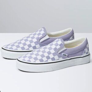 Vans Classic Slip-On Checkerboard Shoes Purple Size Women 7.5 New